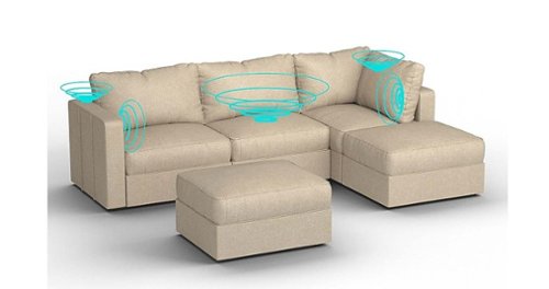 Lovesac - 5 Seats + 5 Sides Combed Chenille & Standard Foam with 6 Speaker Immersive Sound + Charge System - Tan