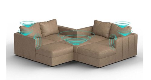 Lovesac - 7 Seats + 8 Sides Combed Chenille & Lovesoft with 6 Speaker Immersive Sound + Charge System - Taupe