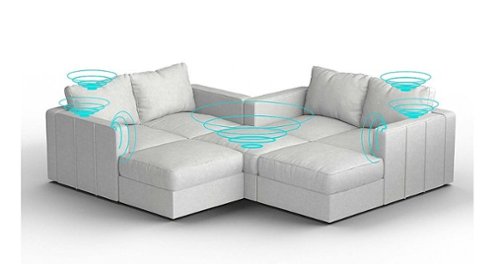 Lovesac - 7 Seats + 8 Sides Corded Velvet & Lovesoft with 8 Speaker Immersive Sound + Charge System - Sky Grey