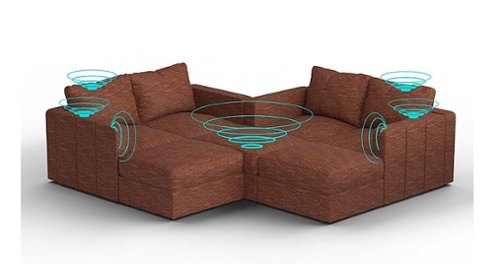 Lovesac - 7 Seats + 8 Sides Rained Chenille & Standard Foam with 8 Speaker Immersive Sound + Charge System - Terracotta