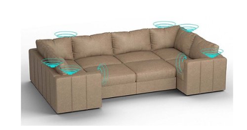 Lovesac - 8 Seats + 10 Sides Combed Chenille & Lovesoft with 10 Speaker Immersive Sound + Charge System - Taupe