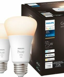 Philips - Geek Squad Certified Refurbished Hue White A19 Bluetooth 75W Smart LED Starter Kit