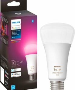 Philips - Geek Squad Certified Refurbished Hue White and Color Ambiance 100W A21 LED Smart Bulb - Multicolor