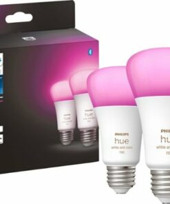 Philips - Geek Squad Certified Refurbished Hue White and Color Ambiance A19 Bluetooth 75W Smart LED Bulbs (2-pack)