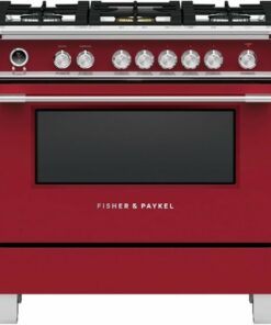 Fisher & Paykel - 4.9 Cu. Ft. Self-Cleaning 5 Burner Dual Fuel Range - Red