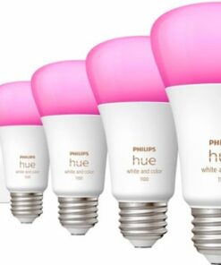 Philips - Geek Squad Certified Refurbished Hue White and Color Ambiance A19 Bluetooth 75W Smart LED Starter Kit