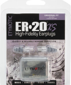 Lucid Hearing - Hearing Protection ER•20®XS Universal Fit Clear Stem Earplugs with 3 Eartip Sets in Clamshell Pack - GRAY