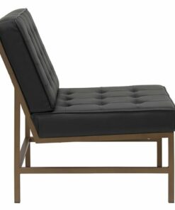 Studio Designs - Ashlar Modern Metal Frame and Blended Leather Accent Chair - Black