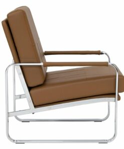 Studio Designs - Allure Leather and Chrome Armchair - Caramel