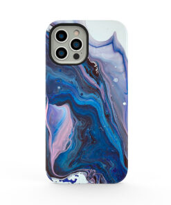 ArtsCase - Tough Case Designers Cases for iPhone 13 Pro Max - Blue / Gray Liquid Marble