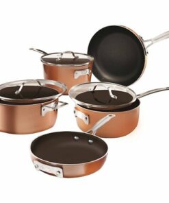 Gotham Steel - Stackmaster 8-Piece Cookware Set - Brown