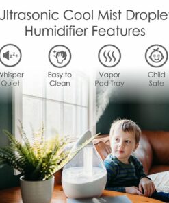 CRANE - 0.5 Gal. Droplet Ultrasonic Cool Mist Humidifier - Clear/White