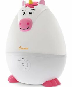 CRANE - 0.5 Gal. Adorable Ultrasonic Cool Mist Humidifier Unicorn - White/Pink
