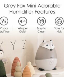 CRANE - .5 Gal. Adorable Ultrasonic Cool Mist Humidifier Fox - Black/White