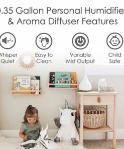 CRANE - 0.35 Gal. 2-in-1 Ultrasonic Cool Mist Humidifer & Aroma Diffuser - White