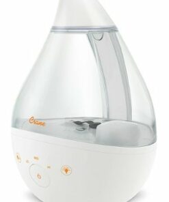 CRANE - 1 Gal. Drop Cool Mist Humidifier with Sound Machine - Clear/White