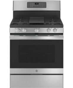 GE - 5.0 Cu. Ft. Freestanding Gas Convection Range with Self-Steam Cleaning and No-Preheat Air Fry - Stainless steel