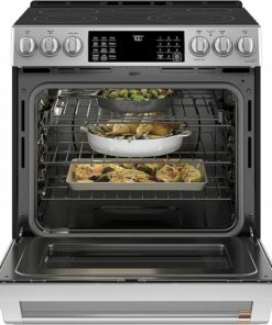 Café - 5.7 Cu. Ft. Slide-In Electric Convection Range - Stainless steel