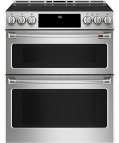 Café - 6.7 Cu. Ft. Slide-In Double Oven Electric Induction Convection Range - Stainless steel