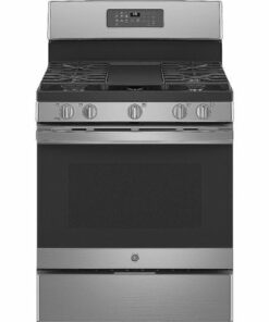 GE - 5.0 Cu. Ft. Freestanding Gas Range with Self-cleaning and Power Boil Burner - Stainless steel