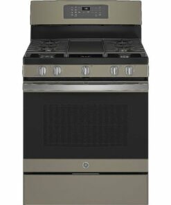 GE - 5.0 Cu. Ft. Freestanding Gas Convection Range with Self-Steam Cleaning and No-Preheat Air Fry - Slate