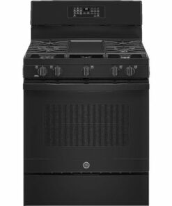 GE - 5.0 Cu. Ft. Freestanding Gas Range with Self-cleaning and Power Boil Burner - Black on Black