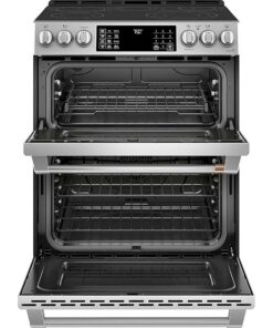 Café - 6.7 Cu. Ft. Slide-In Double Oven Electric True Convection Range with Built-In Wi-Fi - Stainless steel