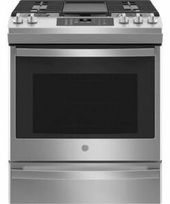 GE - 5.6 Cu. Ft. Slide-In Gas Convection Range with Self-Steam Cleaning, Built-In Wi-Fi, and No-Preheat Air Fry - Stainless steel