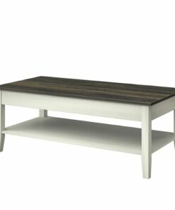 Twin Star Home - Two Tone Modern Farmhouse Coffee Table - Old Wood White
