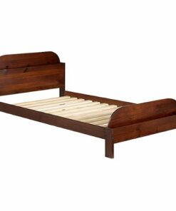Walker Edison - Classic Solid Wood Twin-Size Bed with Book Storage - Walnut