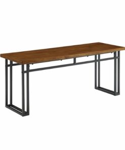 Walker Edison - Modern Metal and Wood Dining Bench - Walnut