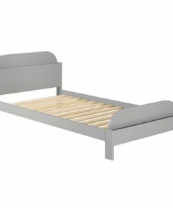 Walker Edison - Classic Solid Wood Twin-Size Bed with Book Storage - Grey