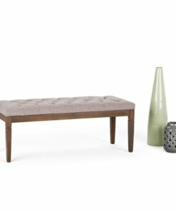 Simpli Home - Waverly Tufted Ottoman Bench - Cloud Grey