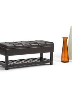 Simpli Home - Saxon Storage Ottoman Bench - Tanners Brown