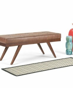 Simpli Home - Pierce Mid Century Ottoman Bench - Distressed Umber Brown