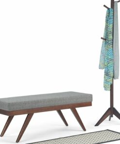 Simpli Home - Chanelle Mid Century Ottoman Bench - Pebble Grey