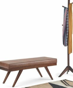 Simpli Home - Chanelle Mid Century Ottoman Bench - Distressed Umber Brown