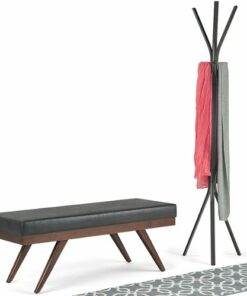 Simpli Home - Chanelle Mid Century Ottoman Bench - Distressed Black