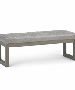 Simpli Home - Casey Ottoman Bench - Distressed Grey Taupe