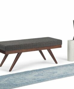 Simpli Home - Chanelle Mid Century Ottoman Bench - Dark Grey