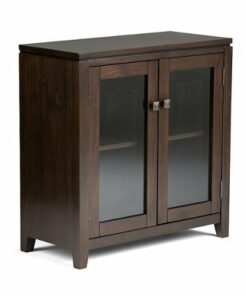 Simpli Home - Cosmopolitan Low Storage Cabinet - Mahogany Brown