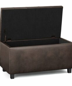 Simpli Home - Cosmopolitan Storage Ottoman - Distressed Brown