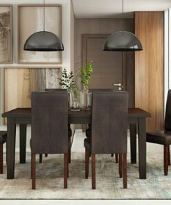 Simpli Home - Acadian Parson Dining Chair (Set of 2) - Distressed Brown