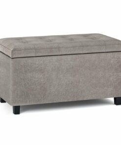 Simpli Home - Cosmopolitan Storage Ottoman - Distressed Grey Taupe
