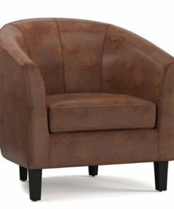Simpli Home - Austin Tub Chair - Distressed Saddle Brown