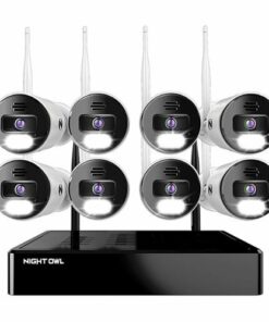Night Owl - 10 Channel 8 Wi-Fi IP 4K HD 2-Way Audio Cameras, 1TB HD Bluetooth Wi-Fi NVR Surveillance System - White/Black