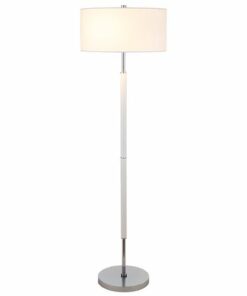 Camden&Wells - Simone Floor Lamp - Matte White/Polished Nickel