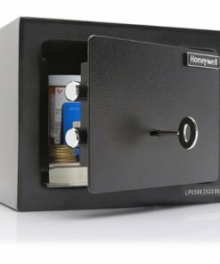 Honeywell - .19 Cu. Ft. Small Steel Safe with Key Lock - black