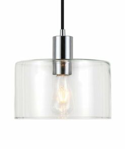 Camden&Wells - Henri Clear Glass Pendant - Polished Nickel