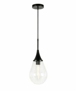 Camden&Wells - Ambrose Clear Glass Pendant - Blackened Steel